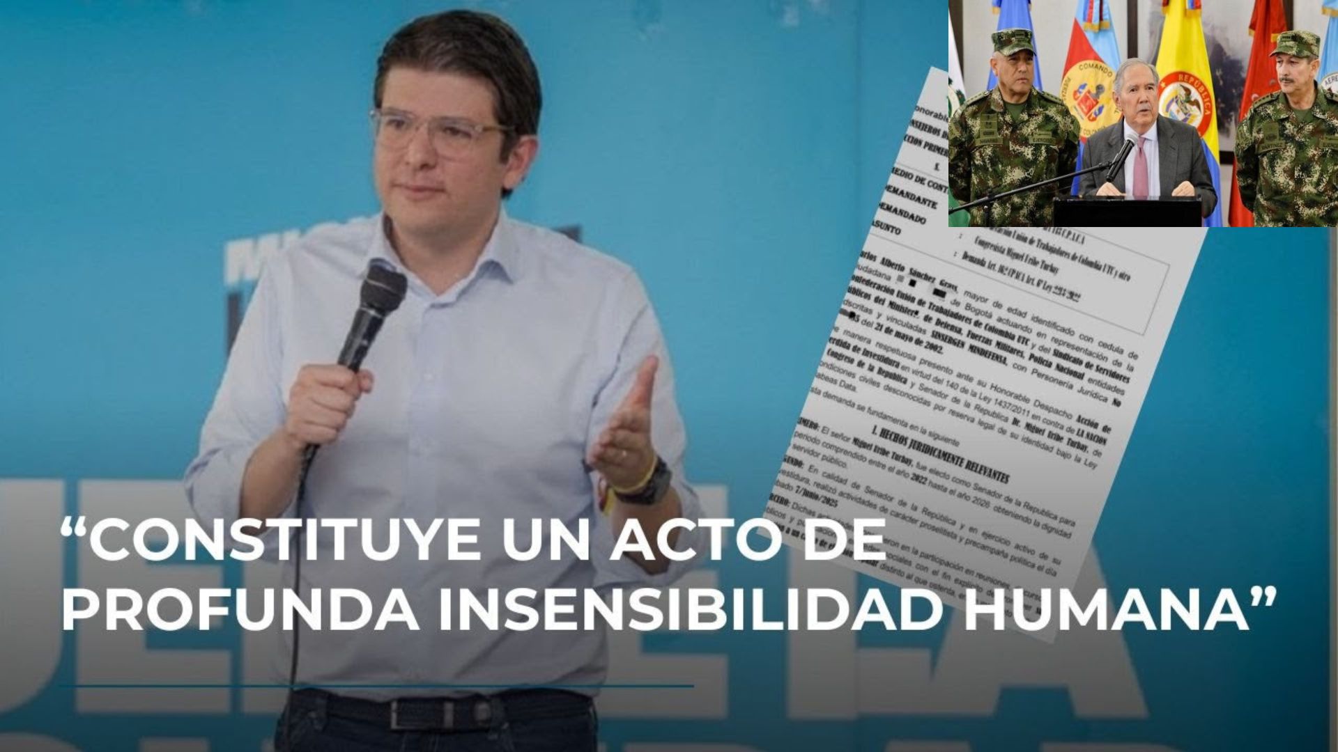 El sindicato de servidores del MinDefensa rechaza la demanda contra Miguel Uribe: “Es insensible”.
