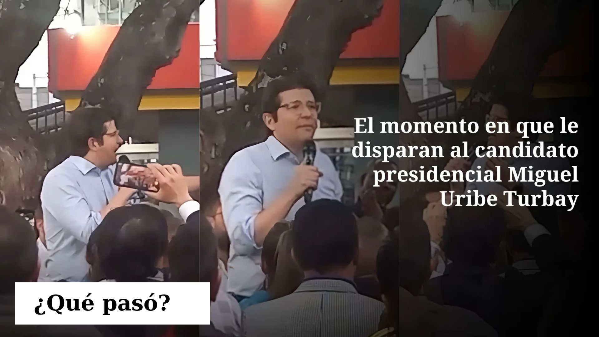 El instante en que le disparan al candidato presidencial Miguel Uribe Turbay